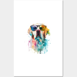 Cool Water Color Art Dog Design Gifts Posters and Art